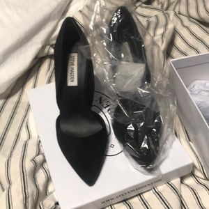 Black suede Steve Madden high heels. Size 8